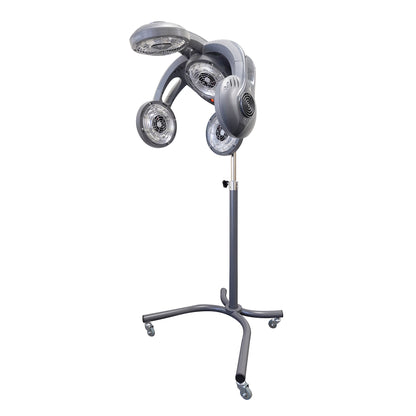 SalonPro Multi-Zone+ Infrared Hair Dryer & Color Processor – Rolling Base, Grey