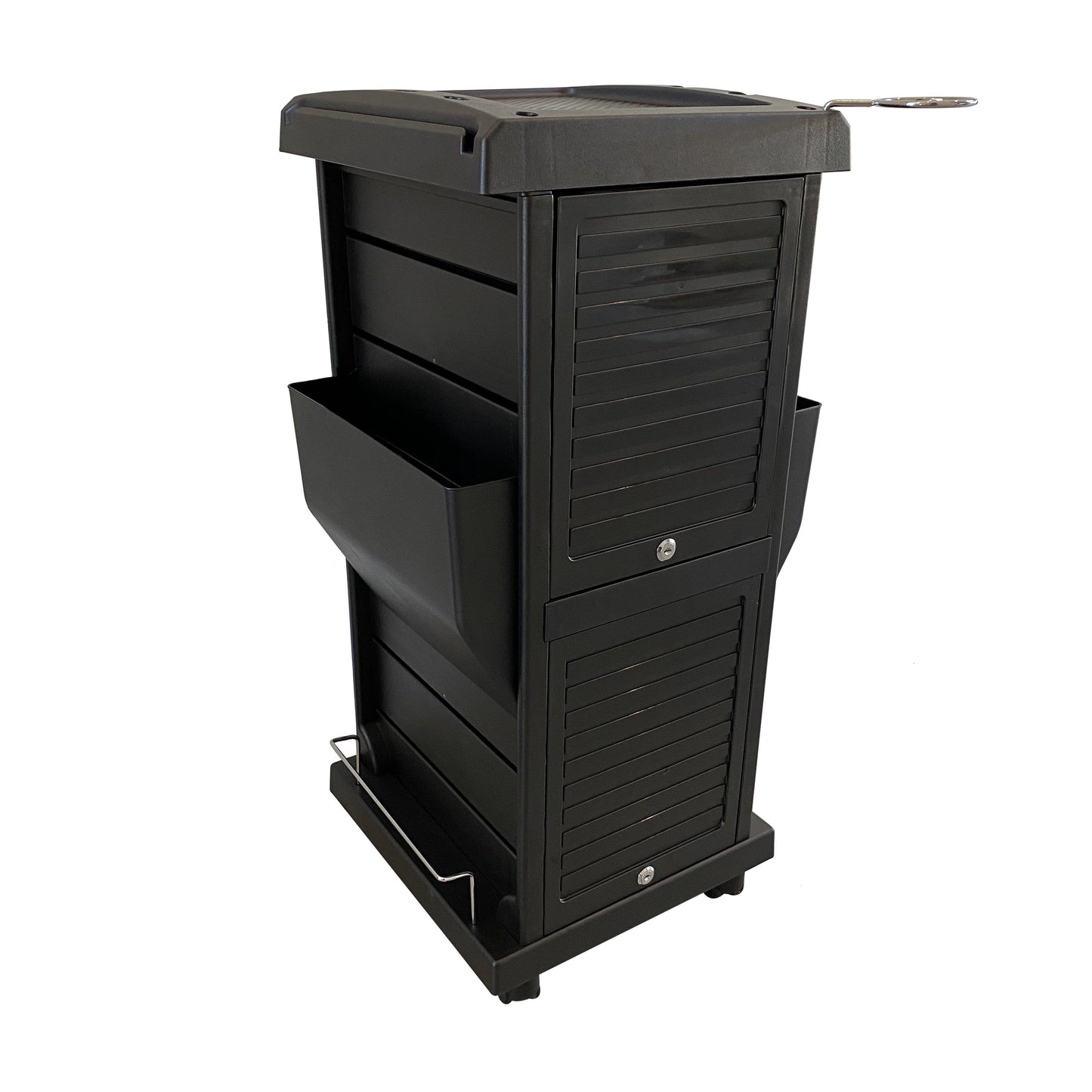 SalonPro Lockable Styling Cabinet Storage & Coloring Trolley w/ Rolling Wheels in Black Styling Trolley SalonPro Equipment 