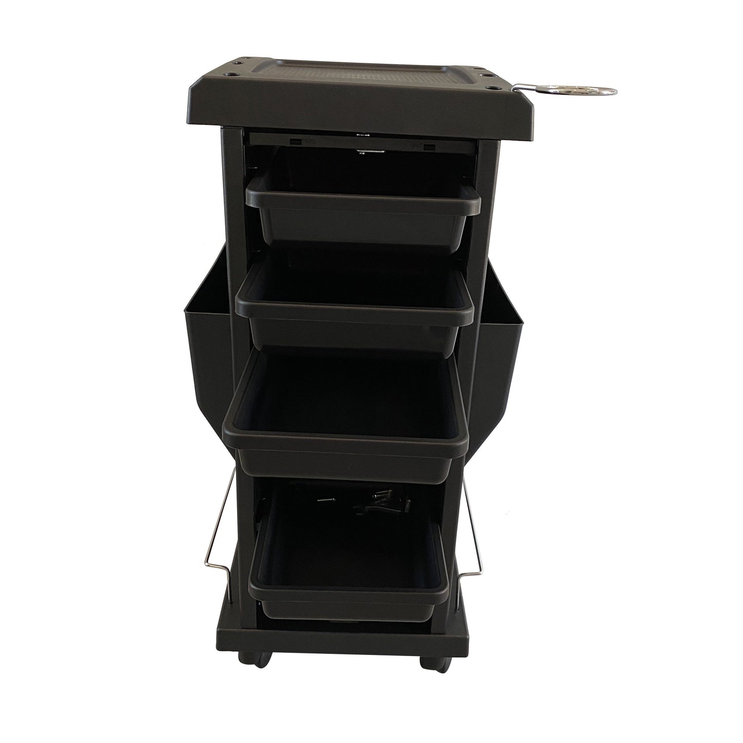 SalonPro Lockable Styling Cabinet Storage & Coloring Trolley w/ Rolling Wheels in Black Styling Trolley SalonPro Equipment 