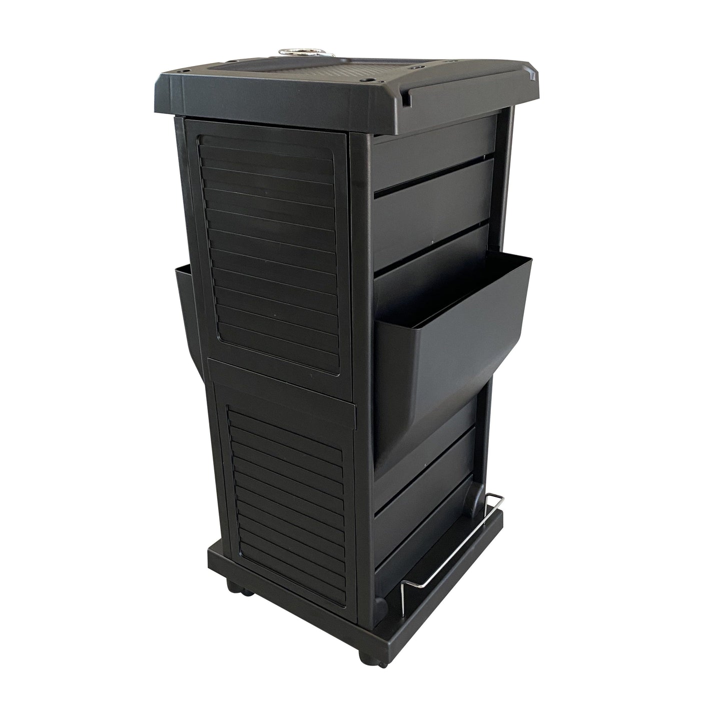 SalonPro Lockable Styling Cabinet Storage & Coloring Trolley w/ Rolling Wheels in Black Styling Trolley SalonPro Equipment 